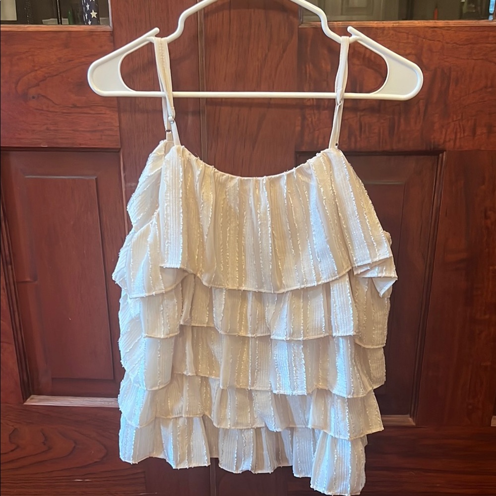 Cream Ruffled Tiered Camisole Top